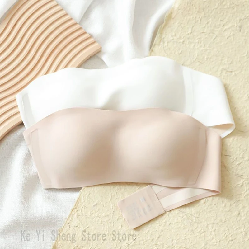 Womens Bra Strapless Women's No-scar No-steel Rims Top Support Close-fitting Bra Small Breasts Larger Detachable Shoulder Straps