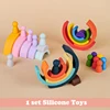 TYRY.HU New 6-10pcs Baby Silicone Building Block BPA Free Rainbow Soft Block 3D Educational Montessori Toys Baby Teether Gifts 6