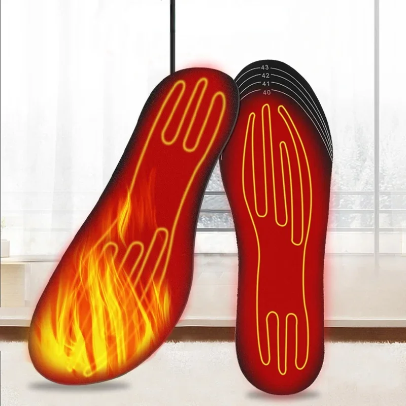 USB Rechargeable Heated Insoles Size 35-46 DIY Customizable Electric Heated Shoes Pad For Outdoor Skiing Winter Foot Warmers