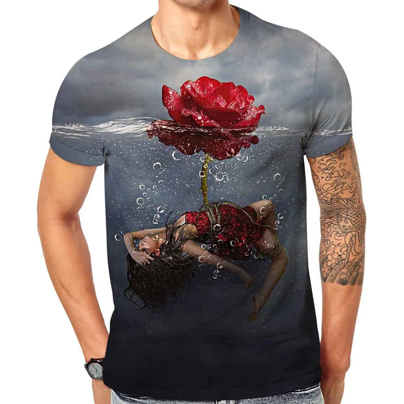 

Abstract Art Graphic T Shirt for Men Clothing Harajuku Fashion Womens Clothing Streetwear 3D Printed Summer Casual Kids Tops Tee