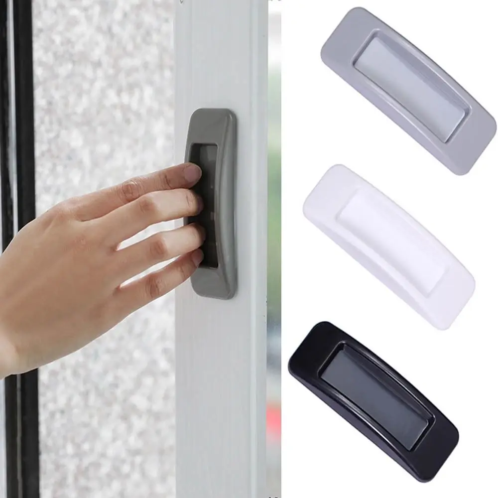 Door Handles Cabinet Handles Self-Adhesive Sliding Door Handles Paste Plastic Cabinet Glass Window Multipurpose Wardrobe Pull Furniture Knob 1Pair