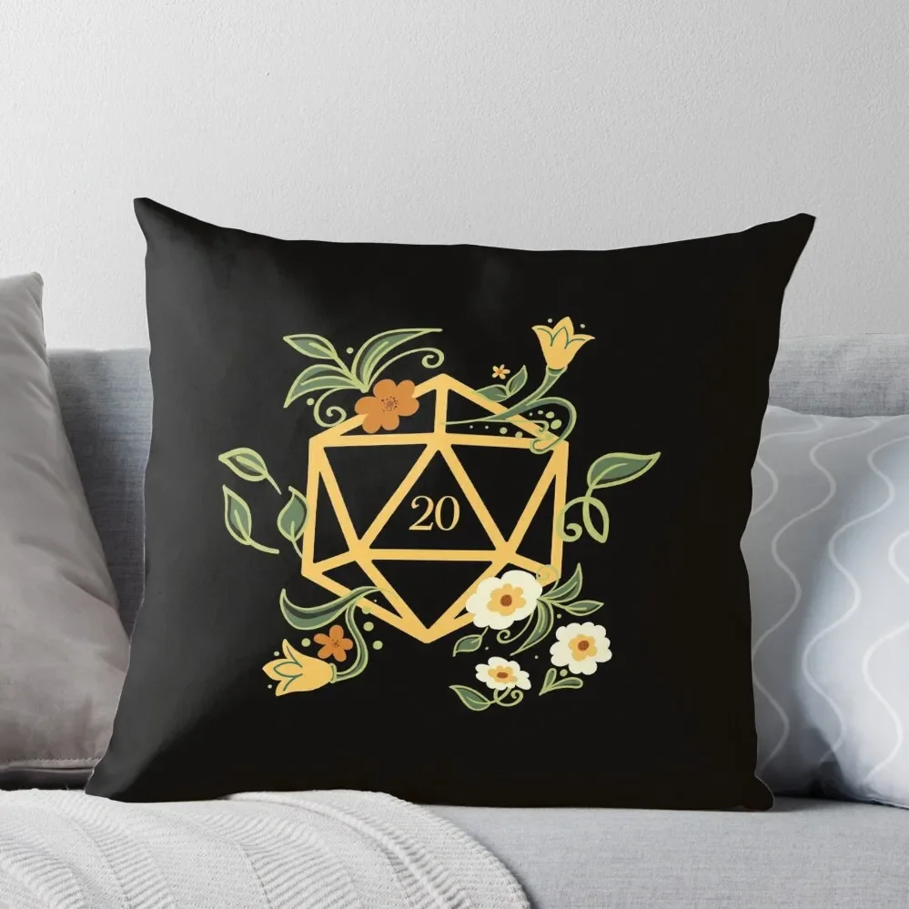 

Plant Lovers Polyhedral D20 Dice Tabletop RPG Throw Pillow Plaid Sofa Christmas Pillows