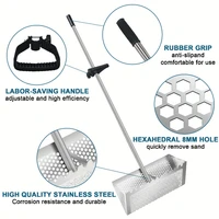 Perfect Beach Treasure Hunting Tool Stainless Steel Shark Tooth Sifter Collapsible Anti Rust Metal Spade For Efficient Digging 1