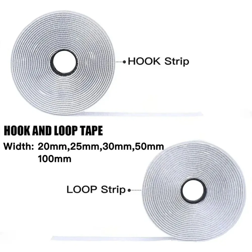 Self-Adhesive Hook and Loop Fastener Tape - 25M Roll for DIY and Home Projects