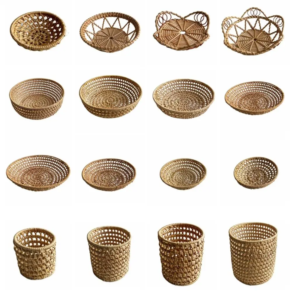 Household Snacks Storage Box Rattan Weaving Colorful Rattan Shell Tray Hand Woven Handwoven Rattan Woven Storage Tray 6