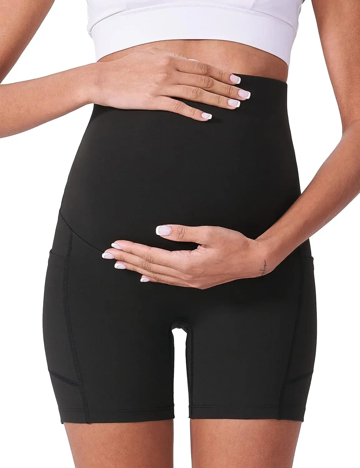 Pregnant Shorts Pregnant women pants summer thin bottomed capris shorts yoga shark pants summer clothing