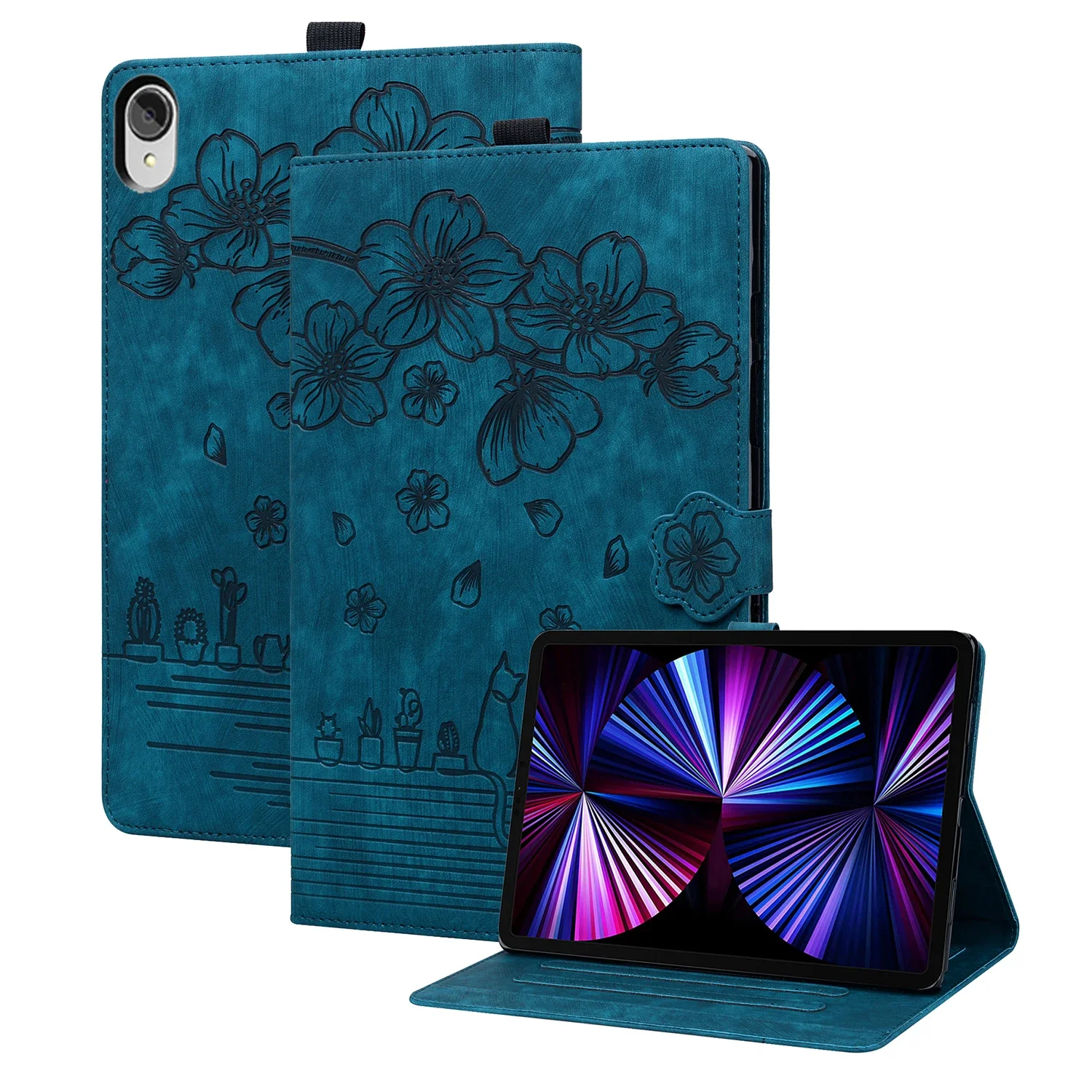 Embossed Soft TPU Flip Stand Tablet Case
