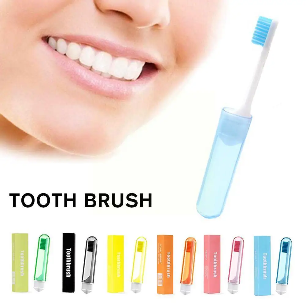 

Transparent Portable Health Travel Camping Portable Outdoor Folding Toothbrush Brush Business Oral Tooth Trip Cleaning Soft P7D3