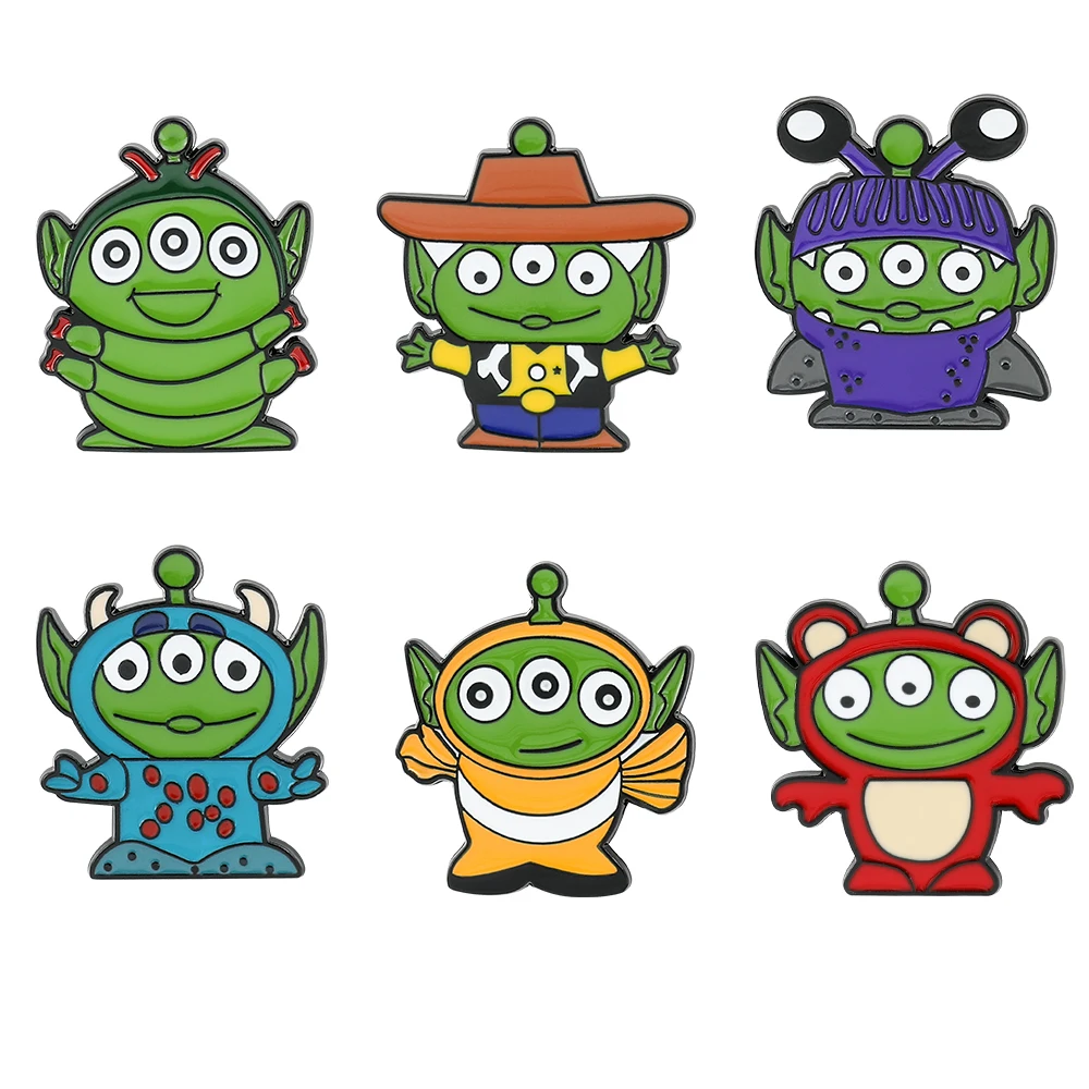 Disney Toy Story Enamel Pins Cartoon Cute Alien Brooches