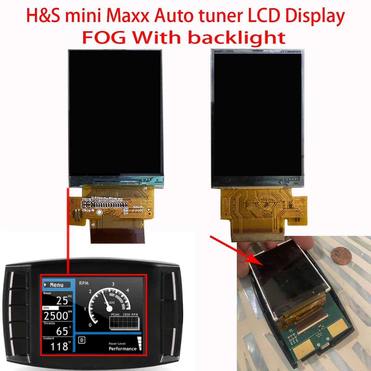Tela Lcd Original Adequada para h & s Mini Maxx Auto Tuner Fog sem Luz de Fundo Reparo e Substituição de Tela