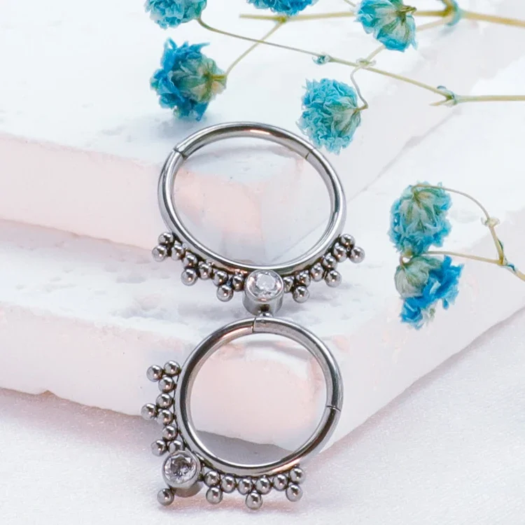 F136 Titan Piercing Hrskavica Tragus Zglobni segment Okrug za uši Cirkon CZ Prsten za nos Septum Clicker Seksi Nakit za tijelo Labret_voghion.com