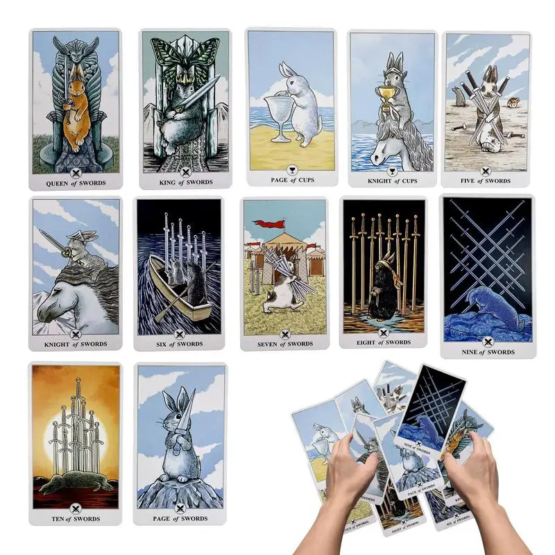 

Bunny Tarot Deck Oracle Cards Psychic Card Fortune Telling Powerful Divination Tarot Card Family Party Leisure Board Game