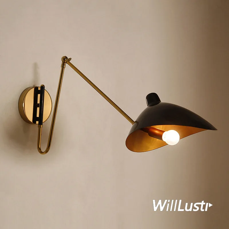 

Creative Metal Rocker Arm Wall Lamp Iron Duckbill Sconce Hotel Bar Cafe Living Bedroom Industrial Foldable Telescopic Lighting