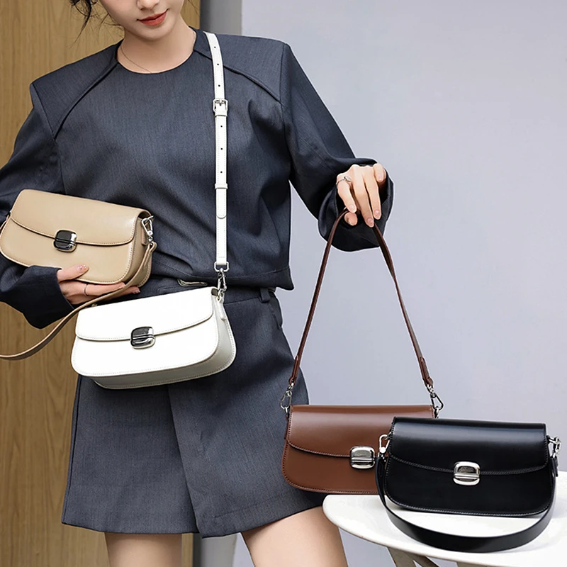 Toptrends 3 Layers Genuine Leather Small Shoulder Bags For Women 2025 Luxury Designer Crossbody Purses Saddle Ladies Handbags 5