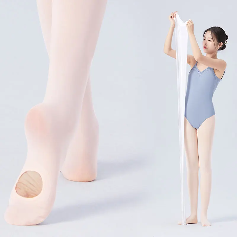 여자 여자 발레 스타킹 60D 컨버터블 스타킹 발레 스타킹 발레 레깅스 댄스 스타킹 구멍이있는 원활한 팬티 스타킹