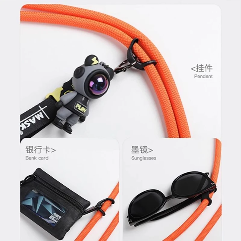 Universal Anti-Lost Woven Rope Phone Lanyard with Detachable Crossbody Neck Strap