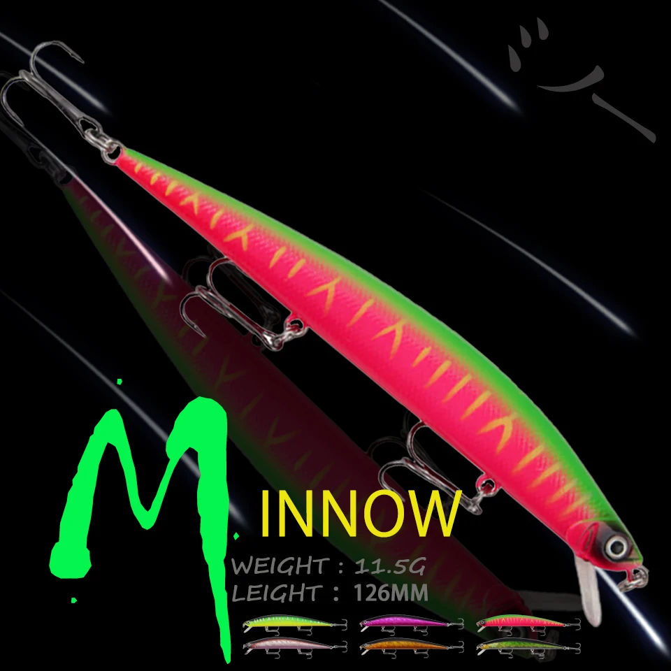 WALK FISH 1Pcs Minnow Fishing Lure 126mm/11.5g Simulation Artificial Wobblers Hard Bait Far