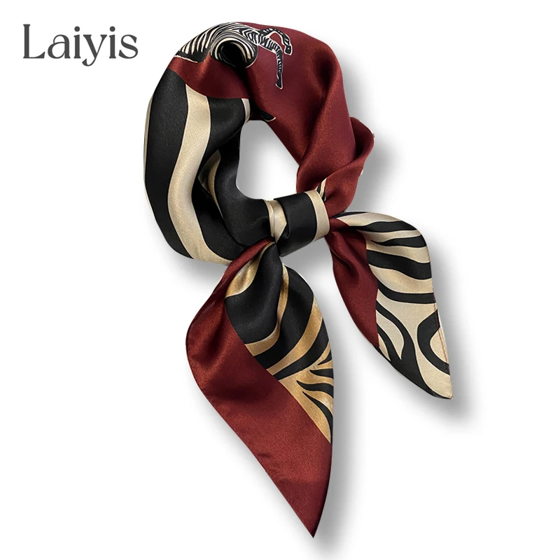 

Fashion 100% Nutural Silk Scarf Women Headband Hijab Luxury Brand Neckerchief Foulard Design Shawl Wraps Square Bandana 2022