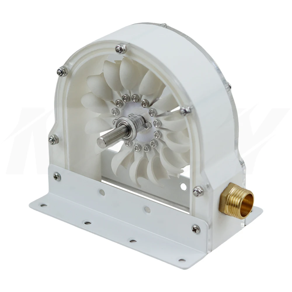 Wishcolor 100-300W 500-4000RPM Pelton Wheel Impulse Pelton Turbine with Adapter to DIY Hydroelectric Generator