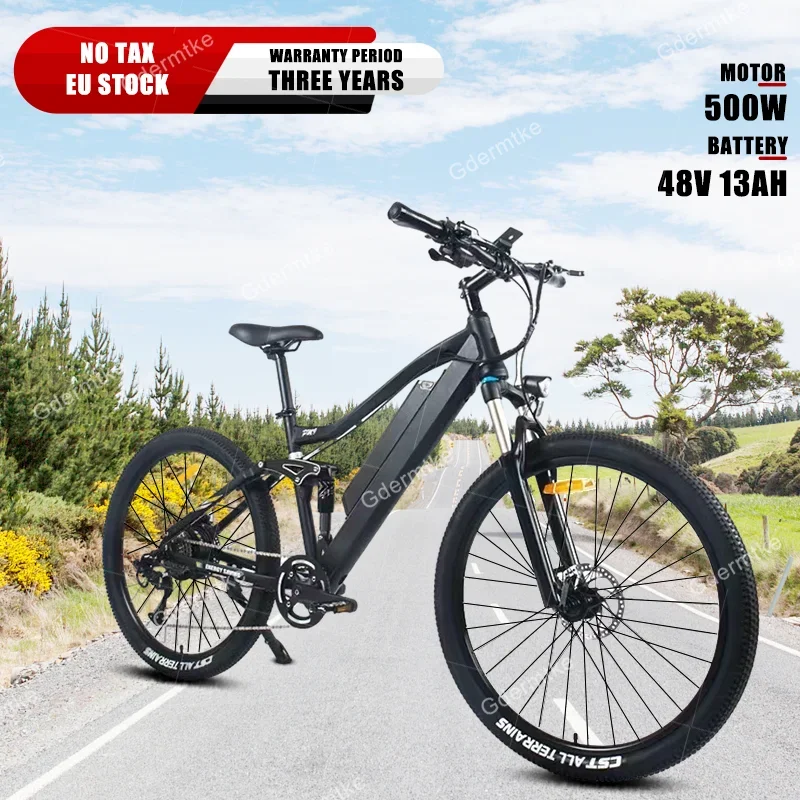 Eu Stock Bicicleta Bike 500W Motor 48 V13Ah Batteria Al Litio Durata 60Km City Electric Bike Aldult Snow Mountain Bicicletta Elettrica