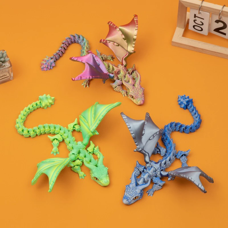 3D Winged Dragon Figurine 3