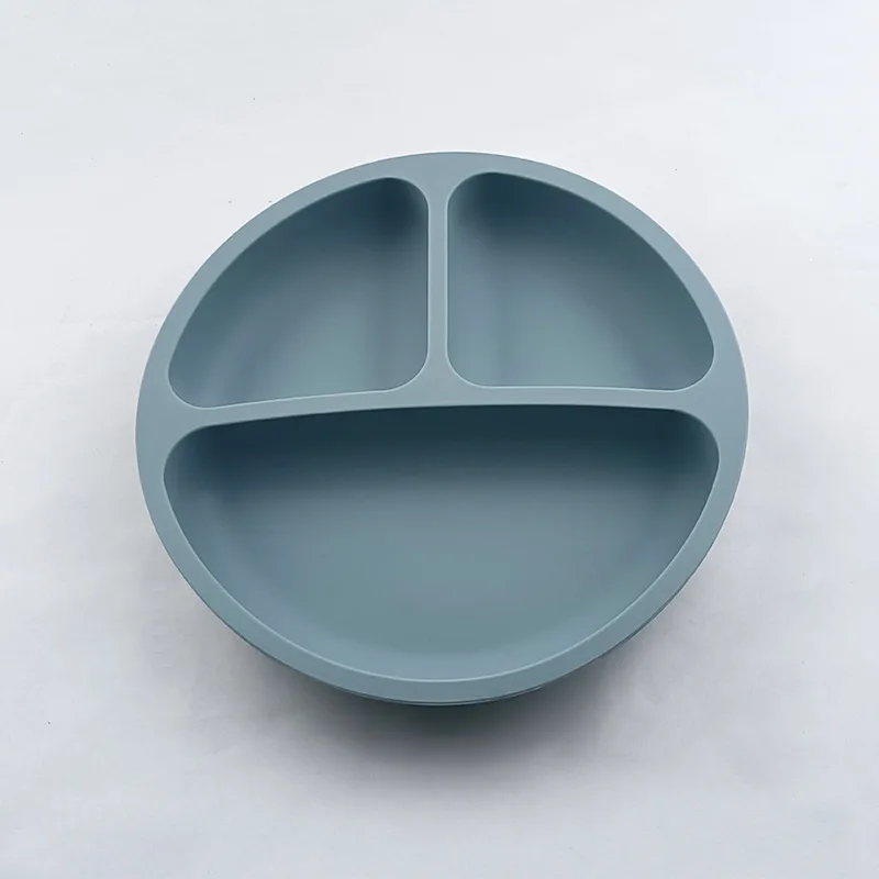 Eco-Friendly Silicone Toddler Suction Plate and Bowl Set with Wood Cutlery