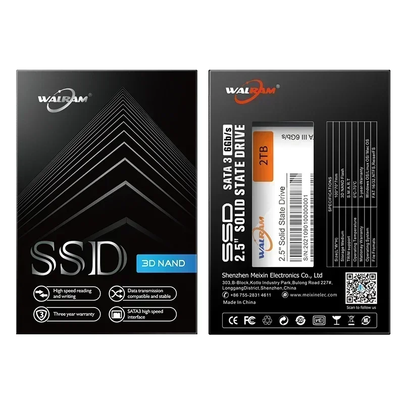 新品未開封WALRAM MX SSD 1TB 2.5インチ SATA III WALRAM 2.5 SATA3 SSD 1 TB Desktop Hard Disk 2TB 1TB 512GB