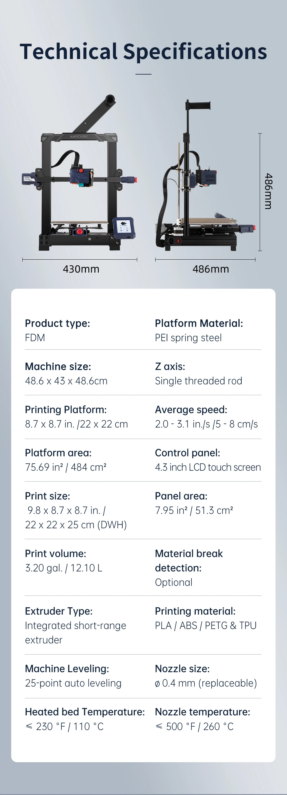 FDM Series ANYCUBIC 3D Printer Vyper Mega S Mega X Mega Pro Chiron Kobra Kobra Max Large Size Auto-levelling 3d Printers