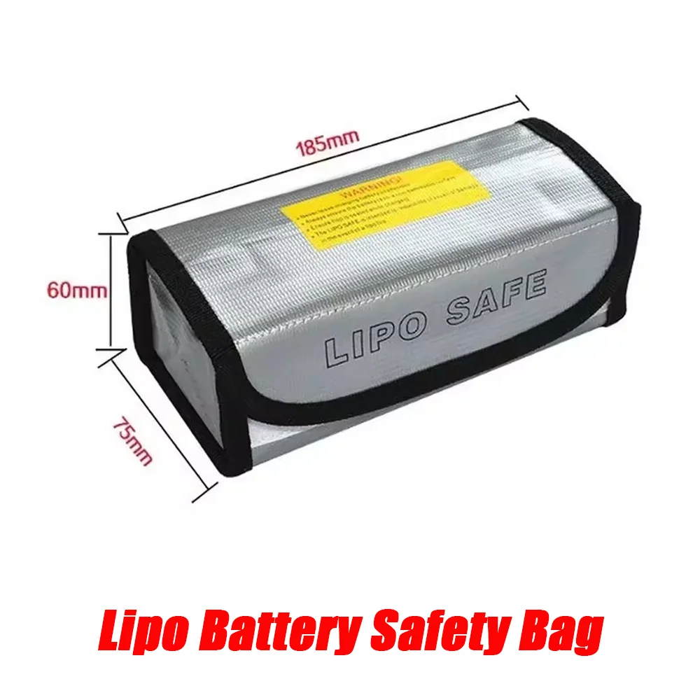 Sac Sécurité Batterie Lipo 185x75x60mm Ignifuge Antidéflagrant