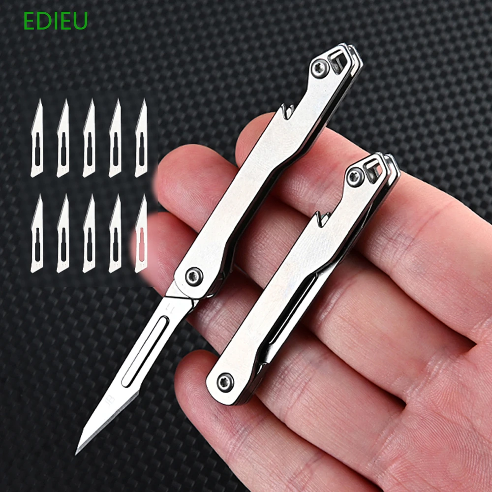 Mini stainless steel Folding Scalpel Medical Folding Knife EDC Outdoor