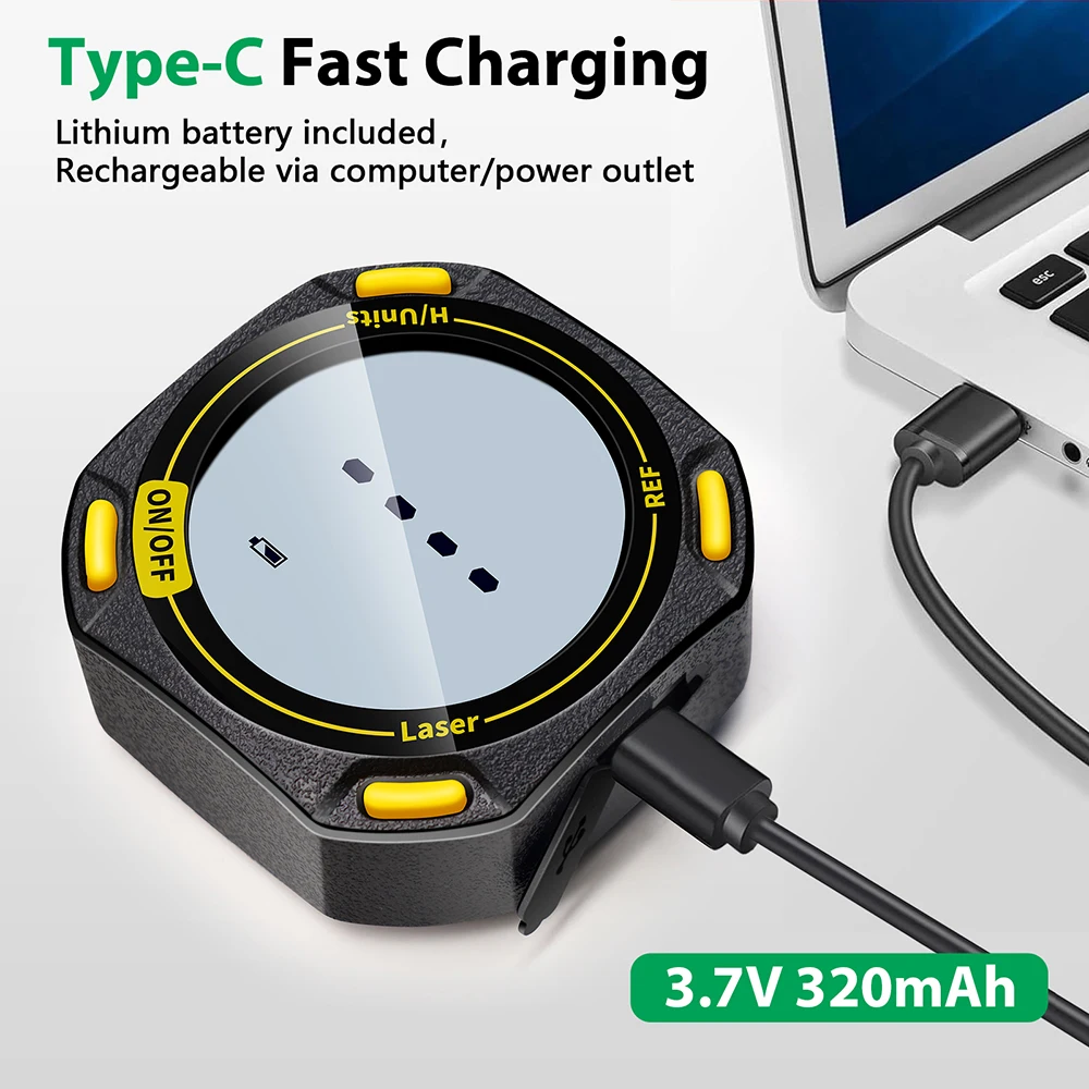 Portable New Angle Protractor Laser Angle Gauge Finder Digital Inclinometer 4*90° Electronic Level for home Type-c charging 4