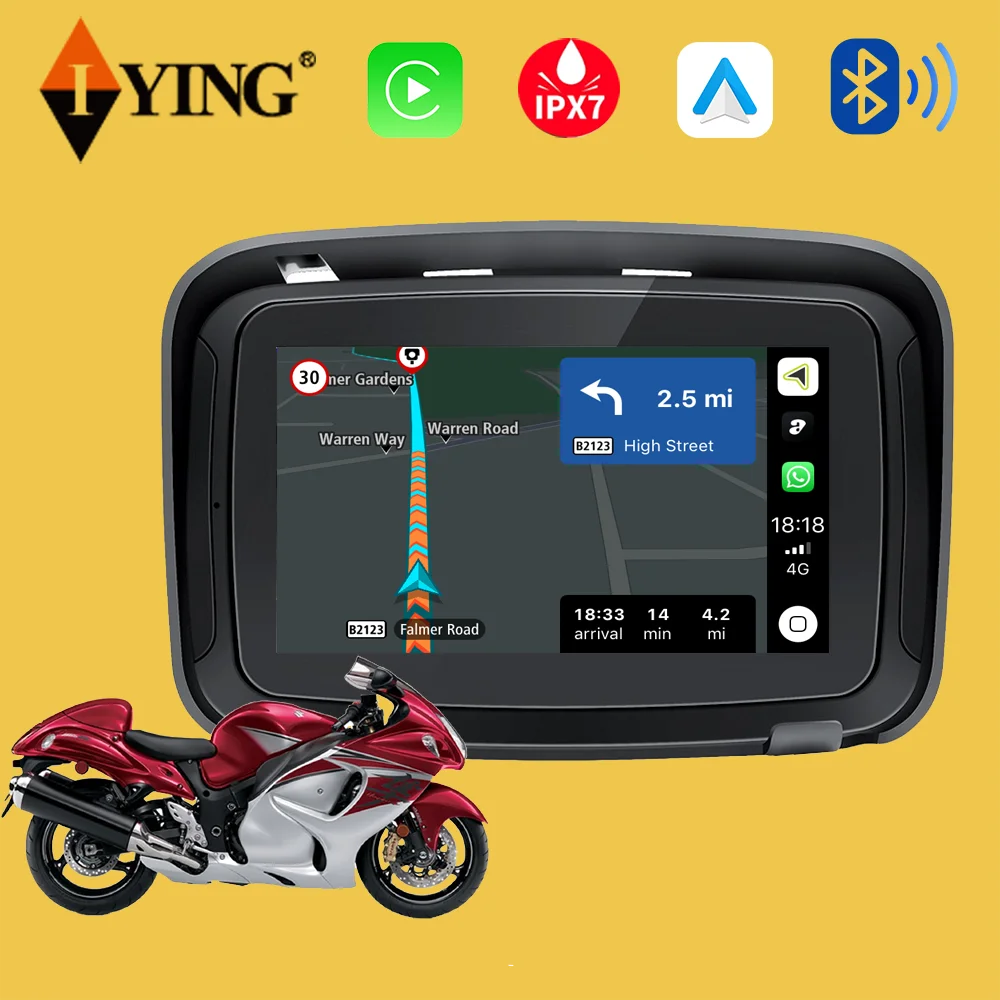 Motocicleta Portable GPS Navigation Device Apple Carplay Android Auto Motocicleta portable gps navigation device apple carplay android auto