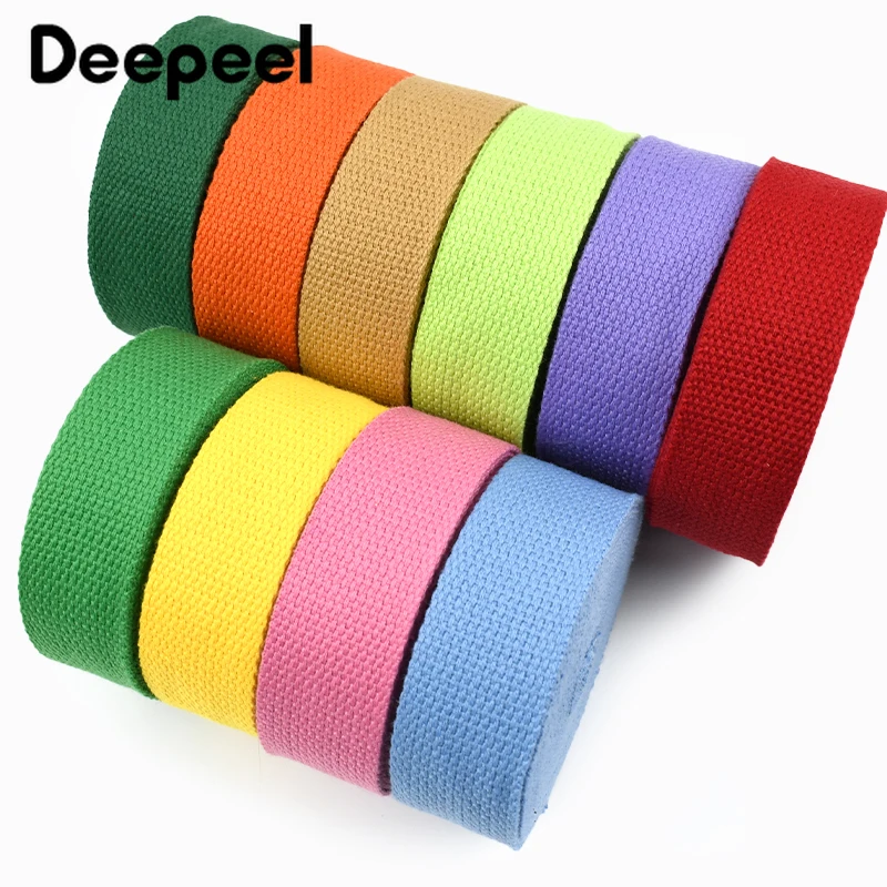4M 20-50mm 컬러드 코튼 웨빙 테이프 가방 스트랩 애완동물 목걸이 안전 밴드 의류 벨트 슬링 리본 가방 재봉 액세서리