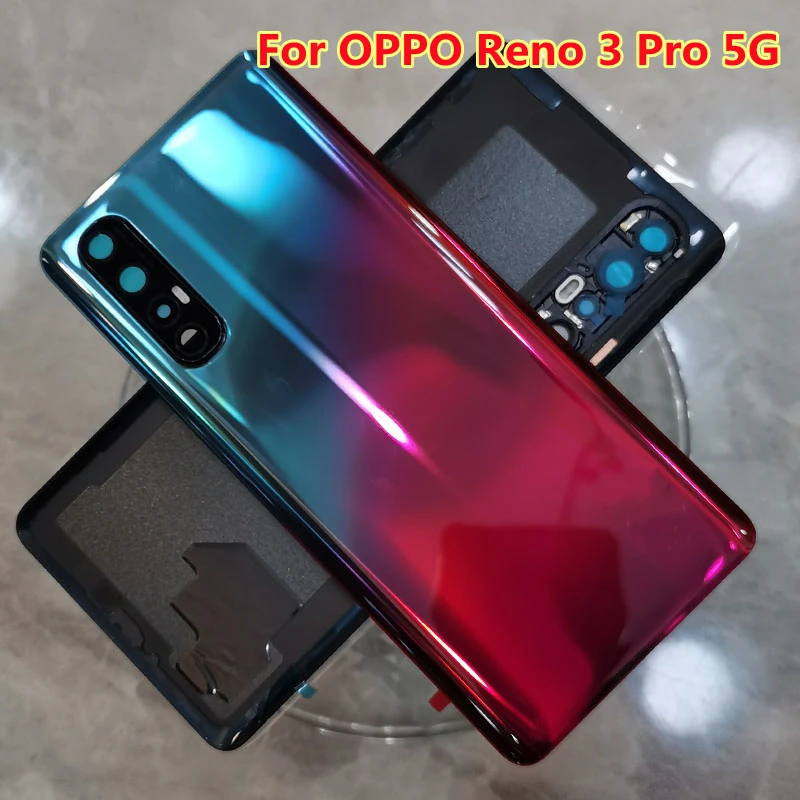 

6,5 "для Oppo Reno 3 Pro 5G задняя крышка батарейного отсека задняя крышка корпуса чехол для OPPO Reno3 Pro 5G Крышка батарейного отсека с объективом камеры
