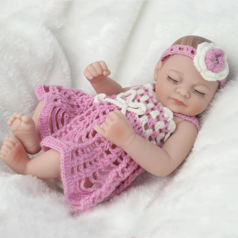 

12" Preemie Full Body Silicone 28cm girl boy Baby Doll Lifelike Mini Reborn Bebe Surprice Gift Children Anti-Stress