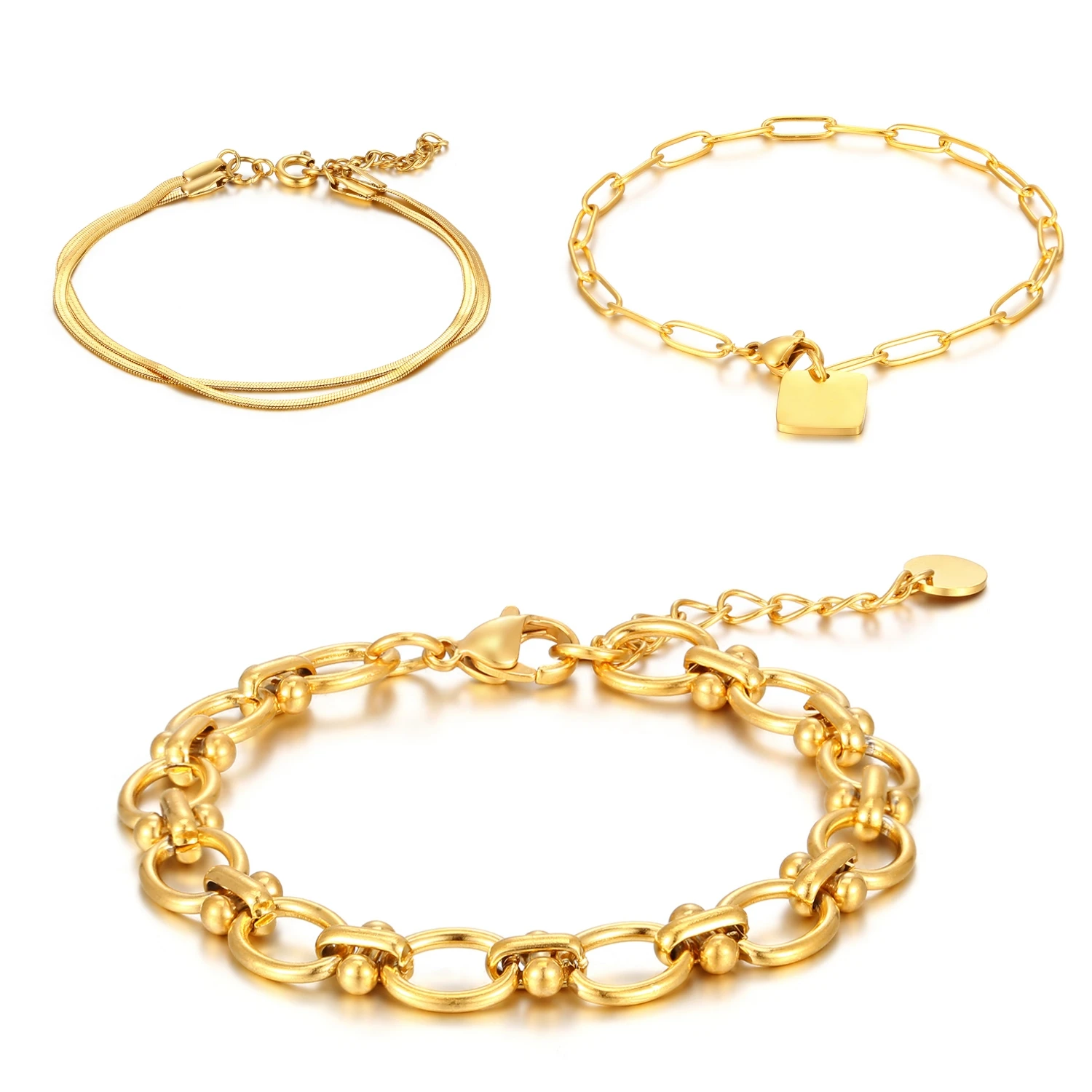 Stainless Steel Silver Color And Gold Plated Minimalism Trend Fashion Bracelet Bangle Jewelry Gift Women
