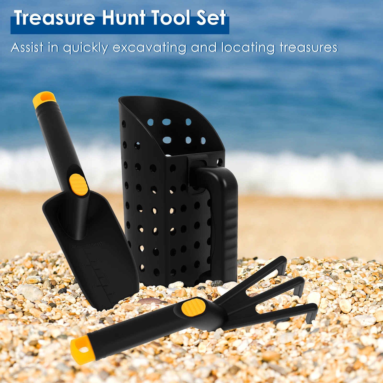 Metal Detector Sand Scoop Shovel Set for Beach Treasure Hunting