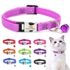 Personalized Cat Collar Reflective Nylon Puppy Cats Collars Adjustable Kitten Small Dogs Necklace With Bell Customized For Cats 1