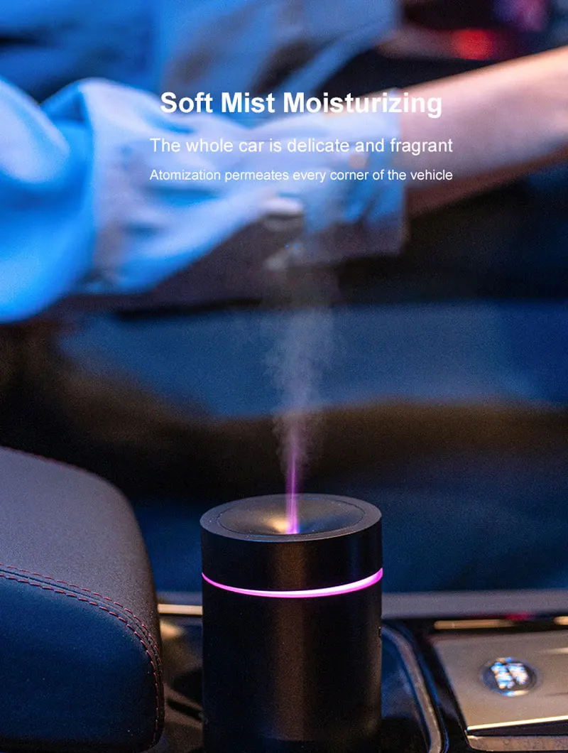 100ml Air Humidifier Water-Based Essential Oil USB Portable Aroma Diffuser Lamp with Color Flame Night Light