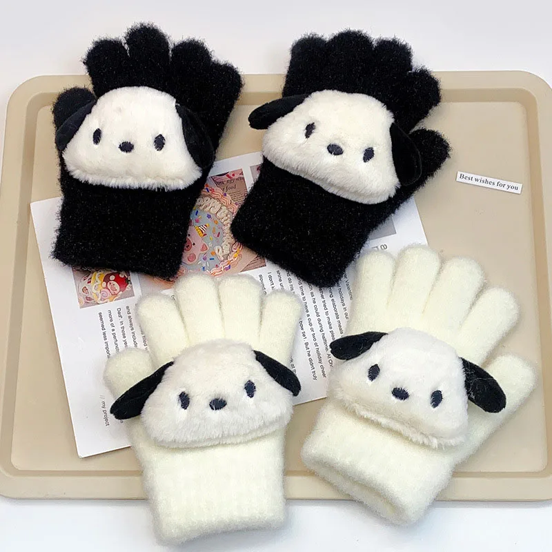 

New Kawaii Sanrioed Pochacco Anime Figure Winter Student Child Keep Warm Gloves Comfortable Exquisite Daily Necessities Gift