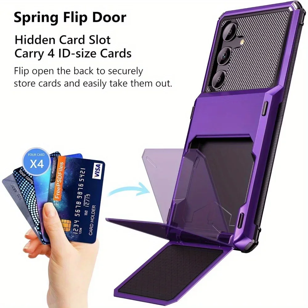 Premium Wallet Case with 5 Card Slots and Pocket Cover