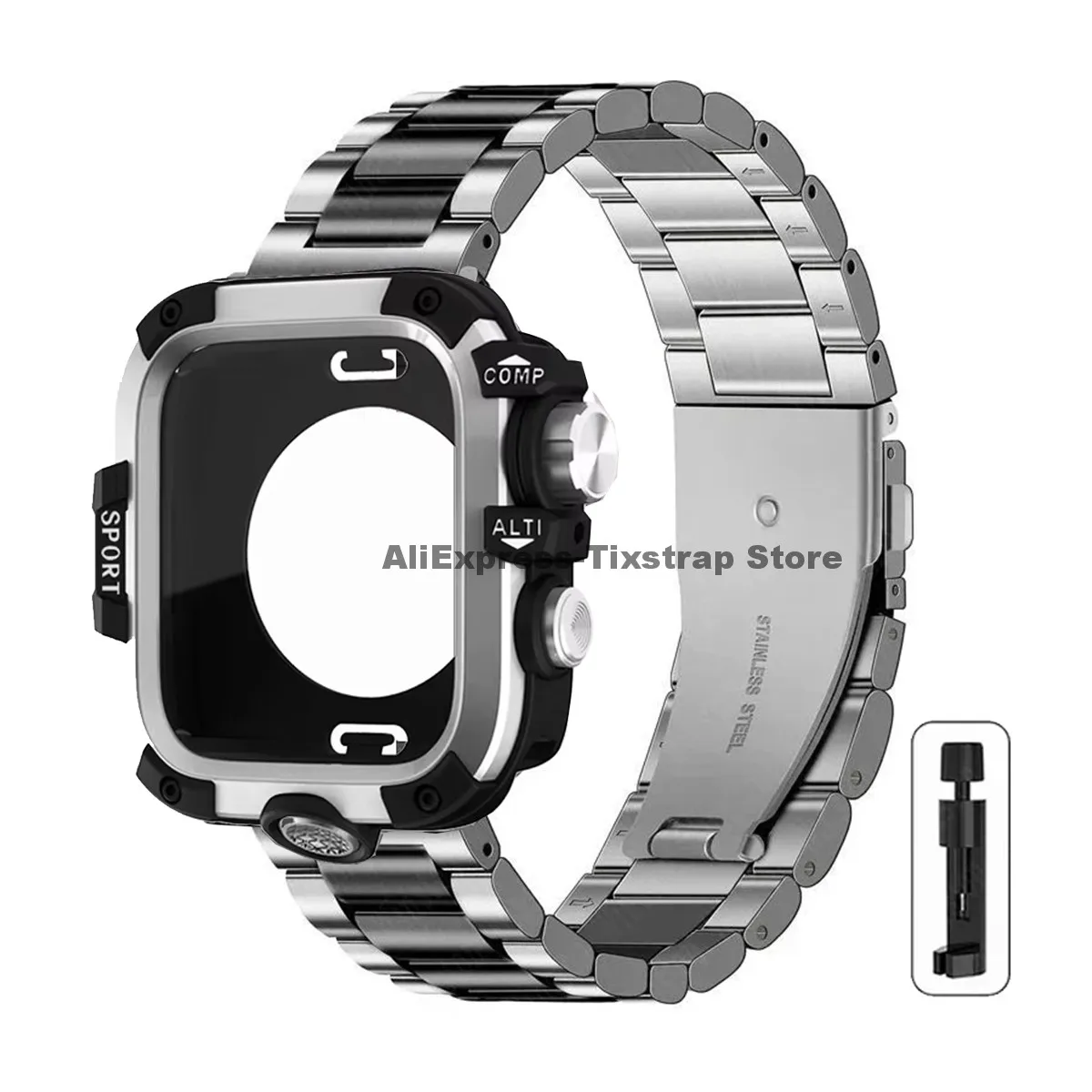 Premium Metal Strap and Protective Case