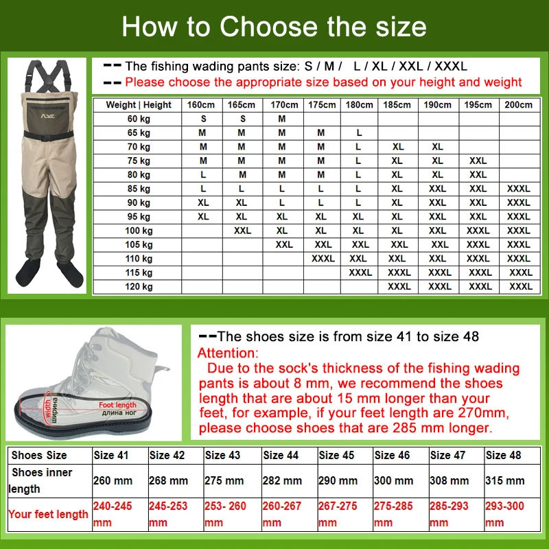 Fly Fishing Waders Waterproof with Felt or Rubber Fishing Boots Men Women Fly Suit Reef Rock Hunting Shoes