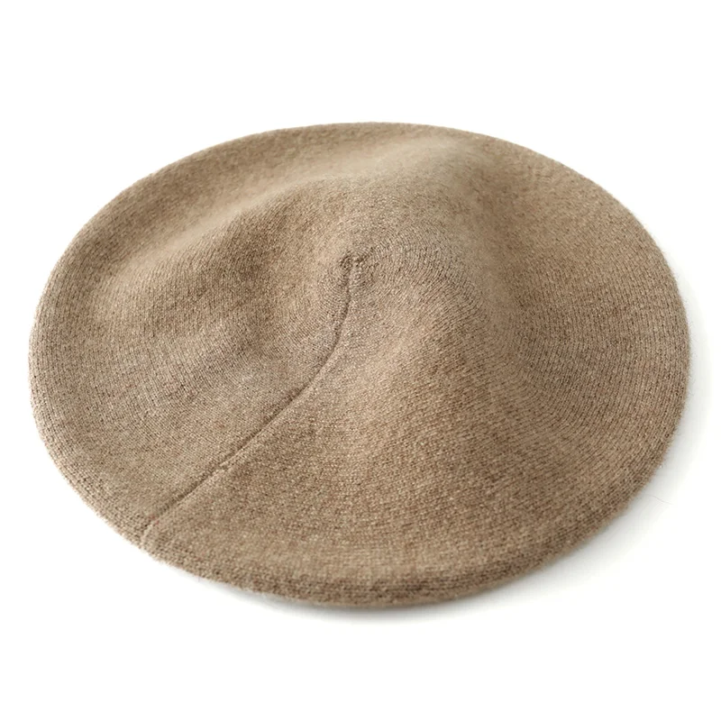 Women Cashmere Wool Berets French Artist Style Warm Winter Knitted Beanie Hat Retro Plain Beret Elegant Lady Caps I3034069