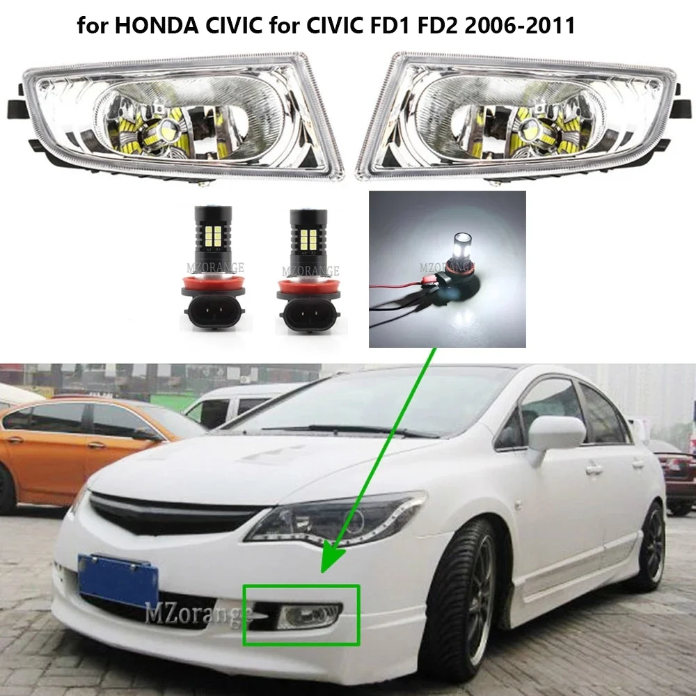 Led Fog Lights For Honda Civic Fd2 Fd1 20062011 Headlights For Ciimo
