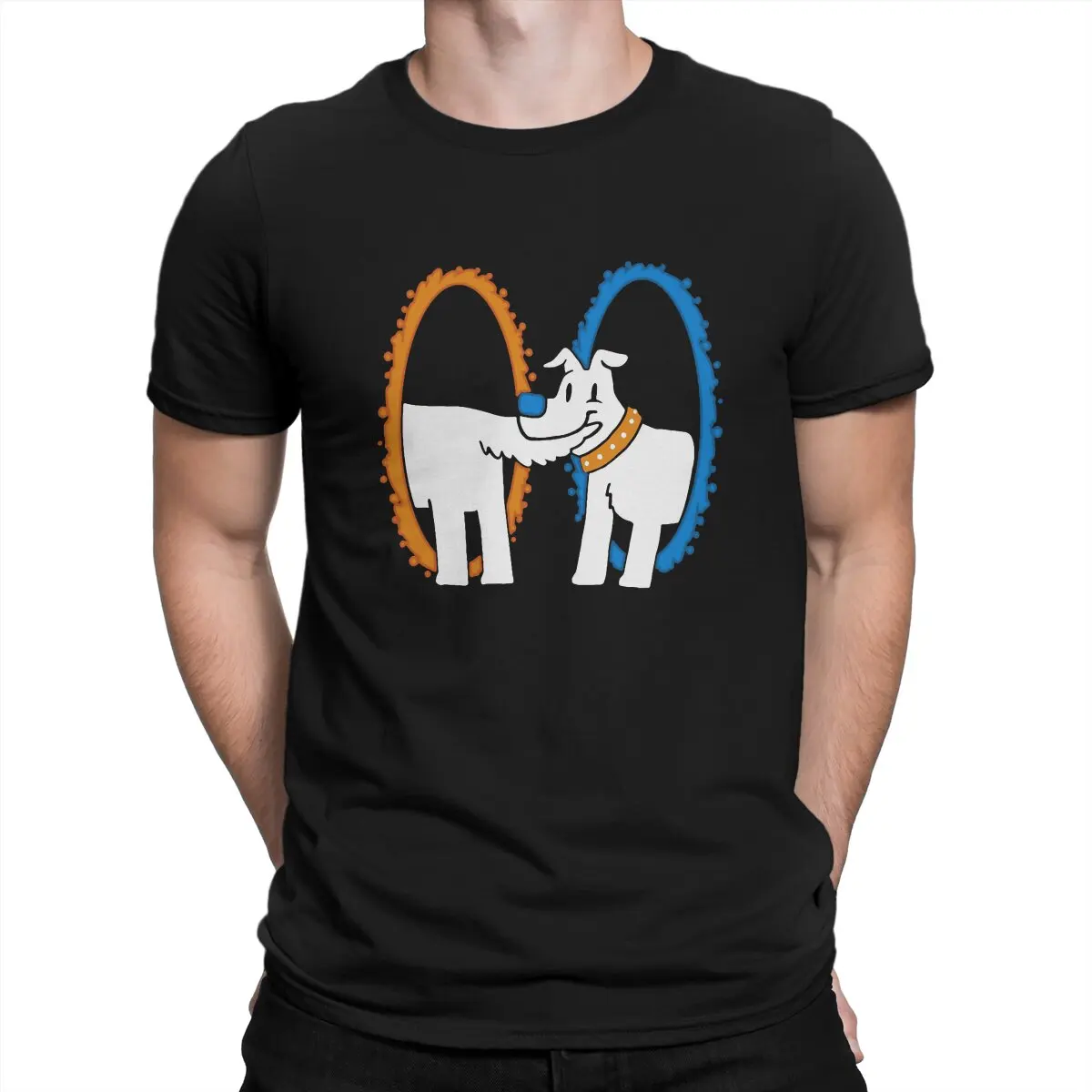 

Portal Game Chell Atlas P-Body Polyester TShirts Pup Print Men's T Shirt Funny Clothing