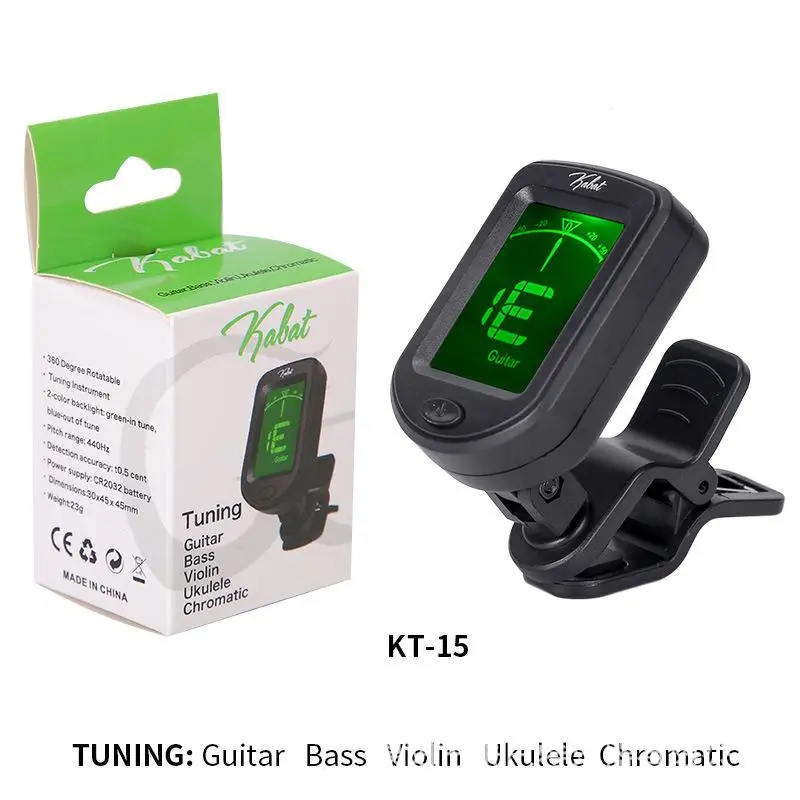 Clip-On Tuner For Guitar Bass Ukulele Violin Mandolin Banjo