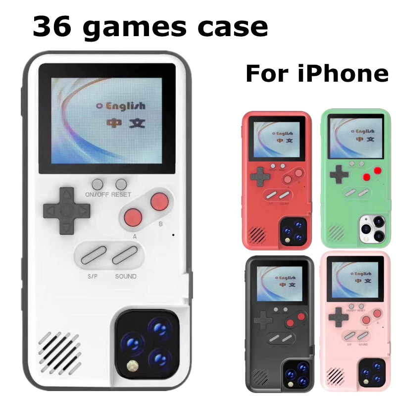 leather iphone 12 mini case 36 Game phone Case For iPhone 13 12 11 Pro MAX Full Color Display TPU Frame gameboy cover for iPhone12 PRO Mini apple iphone 12 mini  case
