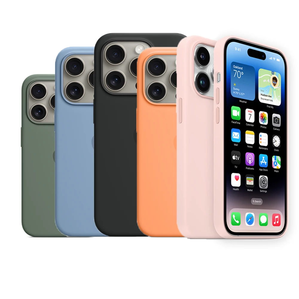 MagSafe Flüssiges Silikon Magnet-Hülle für iPhone 15, 14, 13 Pro Max – Kabelloses Laden, Vollständiger Schutz