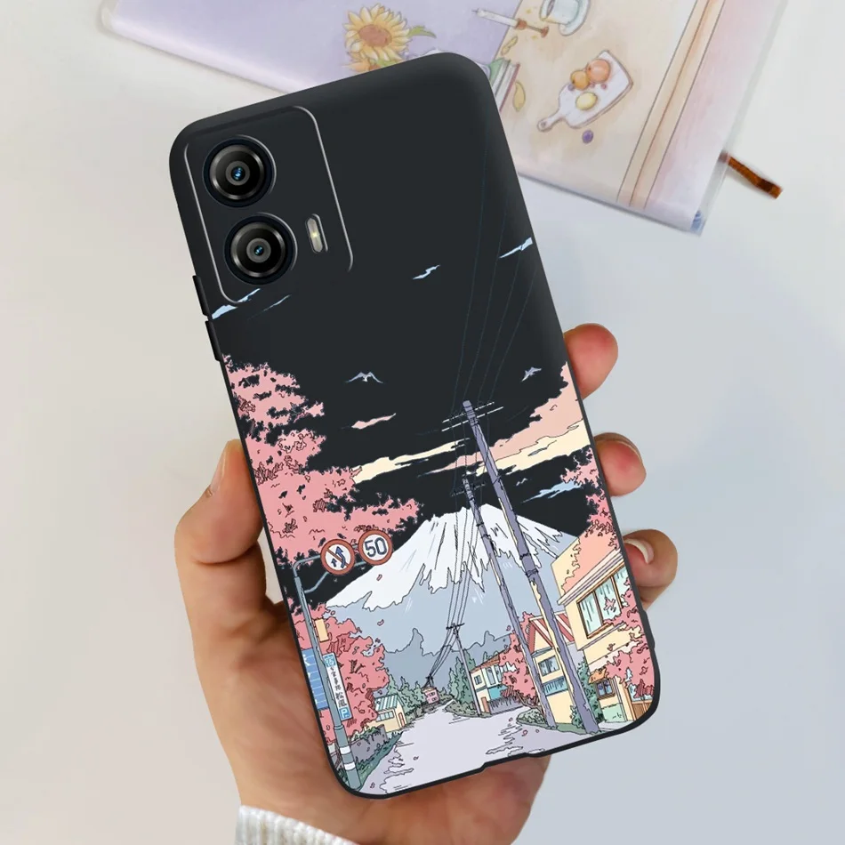 Stylish Pattern Soft TPU Shockproof Black Silicone Phone Case